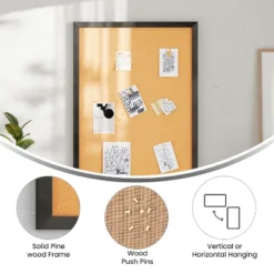 Merrick Lane Cork Display Board With Wooden Frame And Push Pins -Smart Stationery Deals Store GUEST 65782766 ac4c 4321 8376 3670b958746d