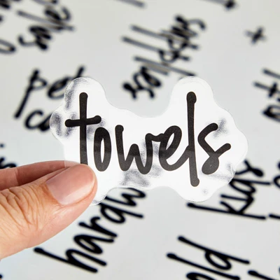 Talented Kitchen 136 Garage Storage Labels For Plastic Containers, Preprinted Black Script On Clear Stickers For Organizing Bins 2 Talented Kitchen 136 Garage Storage Labels For Plastic Containers, Preprinted Black Script On Clear Stickers For Organizing Bins - Image 2