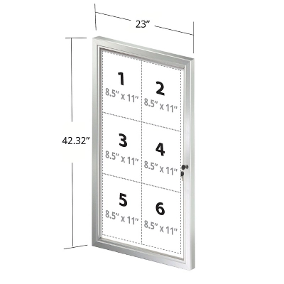 Azar Displays Medium Enclosed Magnetic Message Board W/ Lock & Key 2 Azar Displays Medium Enclosed Magnetic Message Board W/ Lock & Key - Image 2