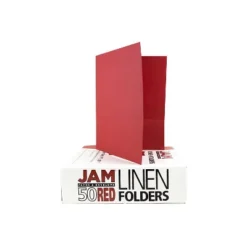 JAM Paper Two-Pocket Textured Linen Business Folders Red 386LRED -Smart Stationery Deals Store GUEST 6996970c 1457 4ef1 a866 adaea2df8819