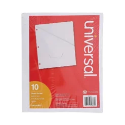 Universal Slash-Cut Pockets For Three-Ring Binders Jacket Letter 11 Pt. White 10/Pack 61687