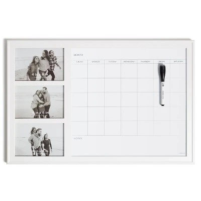 U Brands 15"x23" Photo Frame Dry Erase Monthly Calendar With Marker 2 U Brands 15"x23" Photo Frame Dry Erase Monthly Calendar With Marker - Image 2