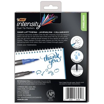 BIC 12ct Water Based Markers Intensity Dual Tip 1 BIC 12ct Water Based Markers Intensity Dual Tip