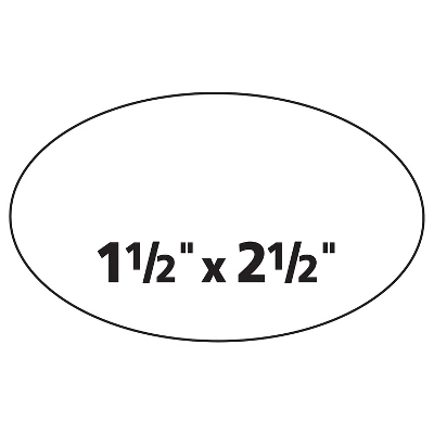 Avery Oval Easy Peel Labels 1 1/2 X 2 1/2 Matte White 270/Pack 6583 2 Avery Oval Easy Peel Labels 1 1/2 X 2 1/2 Matte White 270/Pack 6583 - Image 2