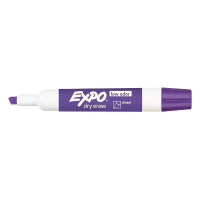 EXPO Dry Erase Marker Low Odor Chisel Tip Purple 80008 1 EXPO Dry Erase Marker Low Odor Chisel Tip Purple 80008