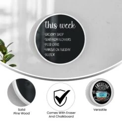 Merrick Lane Round Magnetic Chalkboard With Eraser, Chalk And Solid Wood Frame -Smart Stationery Deals Store GUEST 7cb137d8 fc40 4f56 8126 fc9b95c8050a