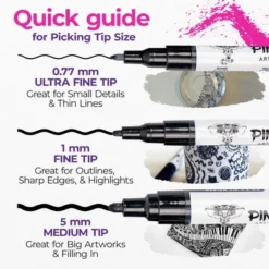 PINTAR Premium Acrylic Paint Pens - 4 (0.7mm), 4(1.0mm) & 4(5.0mm) Fine Tip Pens For Rock Painting, Ceramic Glass, Wood, Glass (12 Black) 11 PINTAR Premium Acrylic Paint Pens - 4 (0.7mm), 4(1.0mm) & 4(5.0mm) Fine Tip Pens For Rock Painting, Ceramic Glass, Wood, Glass (12 Black) -Smart Stationery Deals Store GUEST 83000196 0d34 458b 9cb8 37d380b5915d 1