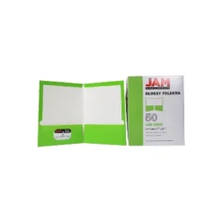 JAM Paper Laminated Two-Pocket Glossy Presentation Folders Lime Green 385GLID -Smart Stationery Deals Store GUEST 833e9bc9 2468 4dc5 9795 1648b8299488