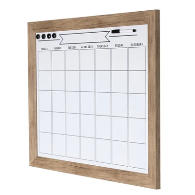29" X 23" Beatrice Framed Magnetic Dry Erase Monthly Calendar Rustic Brown - DesignOvation 1 29" X 23" Beatrice Framed Magnetic Dry Erase Monthly Calendar Rustic Brown - DesignOvation