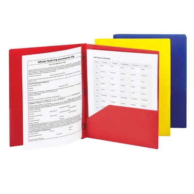 Smead Poly Two-Pocket Folder With Tang Style Fasteners, Letter Size, Assorted Colors, 6 Per Pack (87746) 2 Smead Poly Two-Pocket Folder With Tang Style Fasteners, Letter Size, Assorted Colors, 6 Per Pack (87746) - Image 2