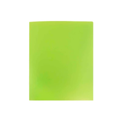 JAM Paper Heavy Duty Plastic Two-Pocket School Folders Lime Green 108/Pack 383HLIB 4 JAM Paper Heavy Duty Plastic Two-Pocket School Folders Lime Green 108/Pack 383HLIB - Image 4