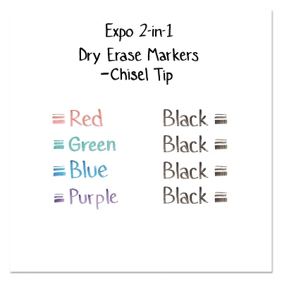 EXPO 2-in-1 Dry Erase Markers 5 Assorted Colors Medium 4/Pack 1944655 5 EXPO 2-in-1 Dry Erase Markers 5 Assorted Colors Medium 4/Pack 1944655 - Image 5
