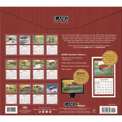 Lang 2024 Wall Calendar 24"x12" Covered Bridge 2 Lang 2024 Wall Calendar 24"x12" Covered Bridge - Image 2