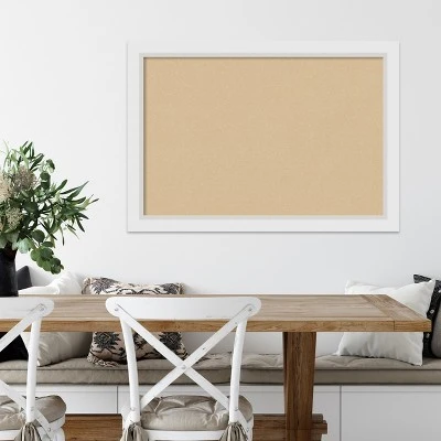 Amanti Art Cork Board Wood Framed Blanco White Bulletin Board, Organization Board, Pin Board 4 Amanti Art Cork Board Wood Framed Blanco White Bulletin Board, Organization Board, Pin Board - Image 4
