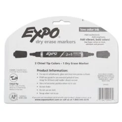 EXPO 2-in-1 Dry Erase Markers 5 Assorted Colors Medium 4/Pack 1944655