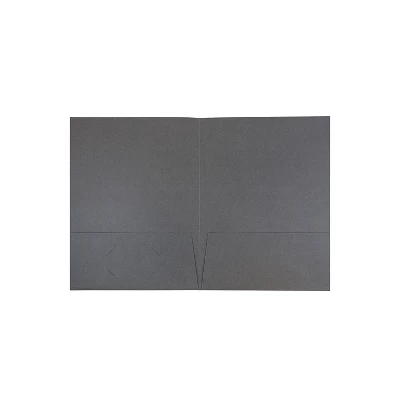 JAM Paper Two-Pocket Textured Linen Business Folders Gray 3084D 1 JAM Paper Two-Pocket Textured Linen Business Folders Gray 3084D