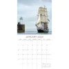 The Gifted Stationery 2024 Square Wall Calendar, Tall Ships, 16-Month Transport Theme With 180 Reminder Stickers (12x12 In)