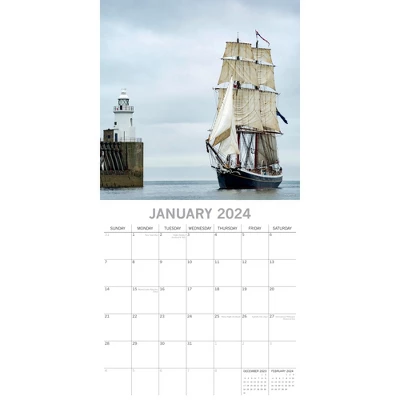The Gifted Stationery 2024 Square Wall Calendar, Tall Ships, 16-Month Transport Theme With 180 Reminder Stickers (12x12 In) 1 The Gifted Stationery 2024 Square Wall Calendar, Tall Ships, 16-Month Transport Theme With 180 Reminder Stickers (12x12 In)