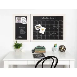 29" X 23" Beatrice Framed Magnetic Chalkboard Calendar White - DesignOvation -Smart Stationery Deals Store GUEST 8f9fcc10 95ad 4c1d 941a 7fe18a6cea7c
