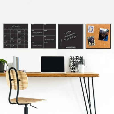 Wall Pops! Dry Erase Calendar And Cork Board Set - Black 2 Wall Pops! Dry Erase Calendar And Cork Board Set - Black - Image 2