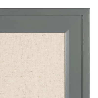 27.5" X 18.5" Bosc Framed Linen Fabric Pinboard Gray - DesignOvation 2 27.5" X 18.5" Bosc Framed Linen Fabric Pinboard Gray - DesignOvation - Image 2