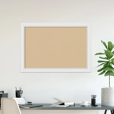 Amanti Art Cork Board Wood Framed Blanco White Bulletin Board, Organization Board, Pin Board 8 Amanti Art Cork Board Wood Framed Blanco White Bulletin Board, Organization Board, Pin Board - Image 8