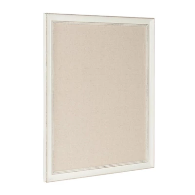 23" X 29" Macon Framed Linen Fabric Pinboard White - Kate And Laurel 1 23" X 29" Macon Framed Linen Fabric Pinboard White - Kate And Laurel
