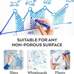 Arteza Dry Erase Markers, Chisel Tip, Blue For School - 36 Pack -Smart Stationery Deals Store GUEST 93ebde01 b995 4538 9133 4c6eb1abc2e5