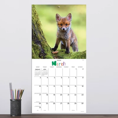 TF Publishing 2024 Wall Calendar 12"x12" Baby Animals 2 TF Publishing 2024 Wall Calendar 12"x12" Baby Animals - Image 2