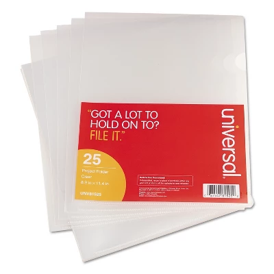 Universal Project Folders Jacket Poly Letter Clear 25/Pack 81525 1 Universal Project Folders Jacket Poly Letter Clear 25/Pack 81525
