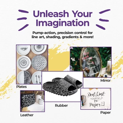 PINTAR Premium Acrylic Paint Pens - 4 (0.7mm), 4(1.0mm) & 4(5.0mm) Fine Tip Pens For Rock Painting, Ceramic Glass, Wood, Glass (12 Black) 3 PINTAR Premium Acrylic Paint Pens - 4 (0.7mm), 4(1.0mm) & 4(5.0mm) Fine Tip Pens For Rock Painting, Ceramic Glass, Wood, Glass (12 Black) - Image 3