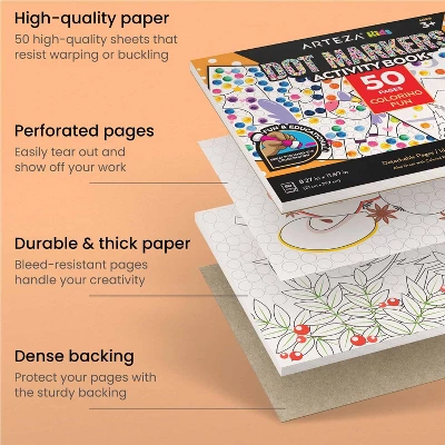 Arteza Kids Dot Markers 75ml, Coloring Dot Marker Book, 7 Pieces, 4 Arteza Kids Dot Markers 75ml, Coloring Dot Marker Book, 7 Pieces, - Image 4