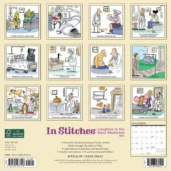 Willow Creek Press 2024 Wall Calendar 12"x12" In Stitches By Jonny Hawkins