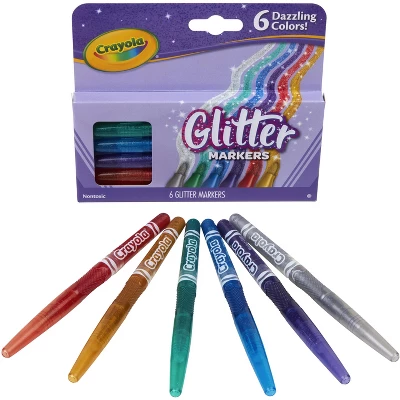 Crayola Glitter Markers, Assorted Colors, Set Of 6 1 Crayola Glitter Markers, Assorted Colors, Set Of 6