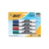 Bic Great Erase Bold Tank-Style Dry Erase Marker Chisel Tip Assorted 4/Pack DECP41ASST