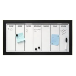 13" X 26" Wyeth Framed Magnetic Dry Erase Weekly Calendar Black - DesignOvation -Smart Stationery Deals Store GUEST 9ff68015 1fa9 4de1 a240 9f668fcd1a0e