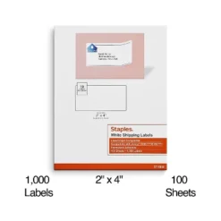 MyOfficeInnovations Laser/Inkjet Shipping Labels 2" X 4" White 10 Labels/Sheet 479877