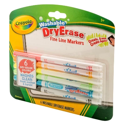 Crayola Washable Dry-Erase Fine Line Markers 6/BX Ast 985906 4 Crayola Washable Dry-Erase Fine Line Markers 6/BX Ast 985906 - Image 4