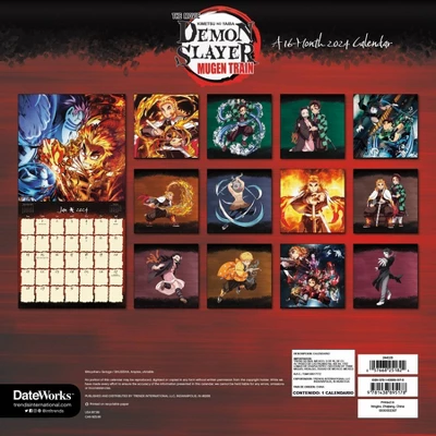 Trends International Inc. 2023-24 Wall Calendar 12"x12" Demon Slayers 3 Trends International Inc. 2023-24 Wall Calendar 12"x12" Demon Slayers - Image 3