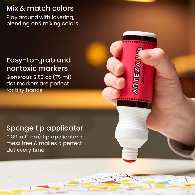 Arteza Kids Dot Markers 75ml, Coloring Dot Marker Book, 7 Pieces, 3 Arteza Kids Dot Markers 75ml, Coloring Dot Marker Book, 7 Pieces, - Image 3