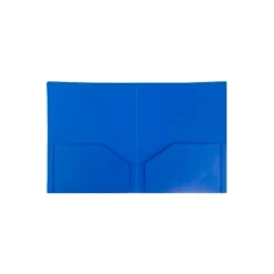JAM Paper Heavy Duty 2-Pocket Folder Blue 108/Carton 383HBUB