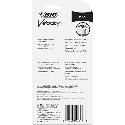 BIC Velocity Max Mechanical Pencil 0.9mm 2/Pack (MPMX9P21-BLK) 2729937 1 BIC Velocity Max Mechanical Pencil 0.9mm 2/Pack (MPMX9P21-BLK) 2729937
