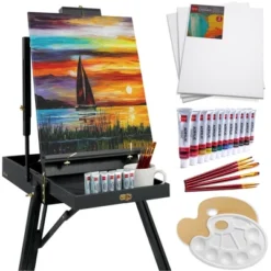 Best Choice Products French Easel, 32pc Beginners Kit Portable Wooden Adjustable Tripod W/ Paint Supplies -Smart Stationery Deals Store GUEST a7894205 d1de 40c7 8996 d6923f70df63