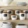 Talented Kitchen 136 Chalkboard Pantry Labels For Food Containers, Preprinted White Script On Black Stickers For Jars, Kitchen Organization
