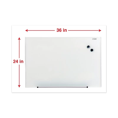 Universal Frameless Magnetic Glass Marker Board 36" X 24" White 43202 1 Universal Frameless Magnetic Glass Marker Board 36" X 24" White 43202