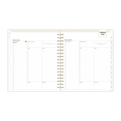 Day Designer 2024 Planner 8"x10" Daily/Monthly Frosted Cover Rugby Stripe Black 4 Day Designer 2024 Planner 8"x10" Daily/Monthly Frosted Cover Rugby Stripe Black - Image 4