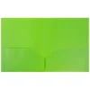 JAM 6pk POP 2 Pocket School Presentation Plastic Folders Lime Green