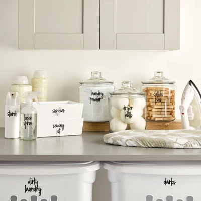 Talented Kitchen 141 Laundry Room Labels For Jars - Preprinted Black Script Stickers For Closet, Bathroom Organization (Water Resistant) 1 Talented Kitchen 141 Laundry Room Labels For Jars - Preprinted Black Script Stickers For Closet, Bathroom Organization (Water Resistant)