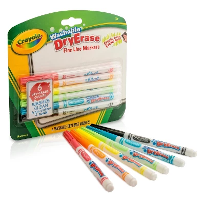 Crayola Washable Dry-Erase Fine Line Markers 6/BX Ast 985906 2 Crayola Washable Dry-Erase Fine Line Markers 6/BX Ast 985906 - Image 2