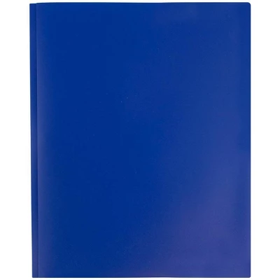 JAM 6pk POP 2 Pocket School Presentation Plastic Folders With Prong Fasteners Dark Blue 4 JAM 6pk POP 2 Pocket School Presentation Plastic Folders With Prong Fasteners Dark Blue - Image 4